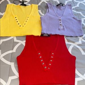 3 Lauras Boutique crop tops nwt